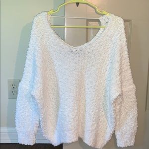 Fuzzy white sweater